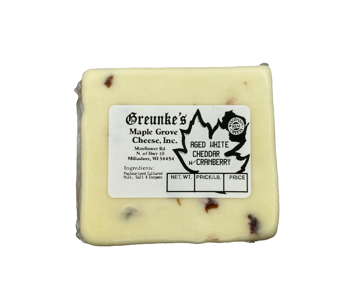 Aged White Cheddar With Cranberry Maple Grove Cheese Inc