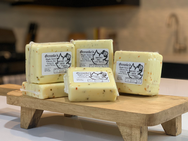 A family picture of a few of the different Jack Cheeses