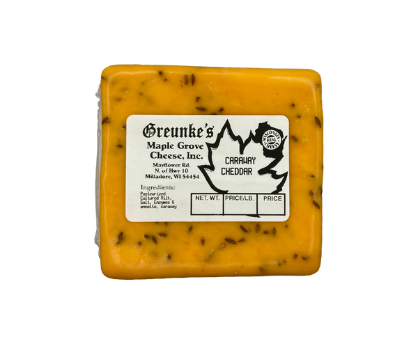 Caraway Cheddar Cheese - Cheddar with Caraway seeds added and aged for 3-9 months