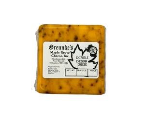 Chipotle Cheddar Cheese - Cheddar Cheese with chipotle peppers that is aged for 3-9 months.